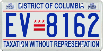 DC license plate EV8162