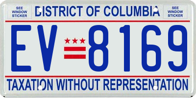 DC license plate EV8169