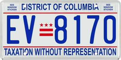 DC license plate EV8170