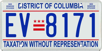 DC license plate EV8171