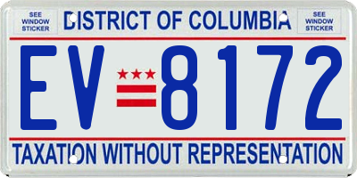 DC license plate EV8172