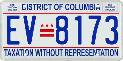 DC license plate EV8173