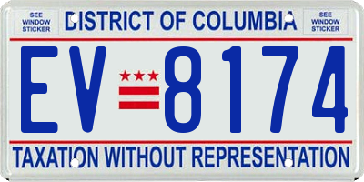 DC license plate EV8174