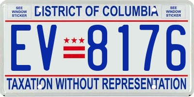 DC license plate EV8176