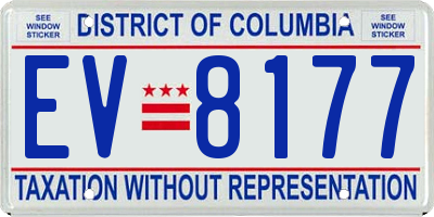 DC license plate EV8177