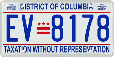 DC license plate EV8178