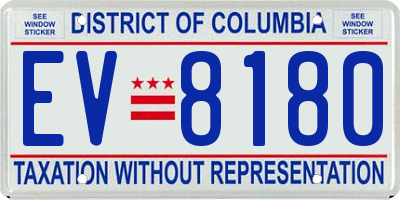 DC license plate EV8180