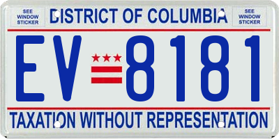 DC license plate EV8181