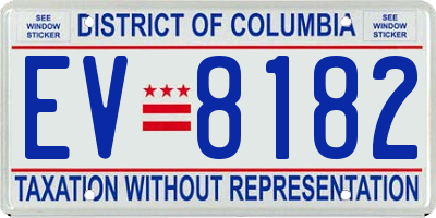 DC license plate EV8182