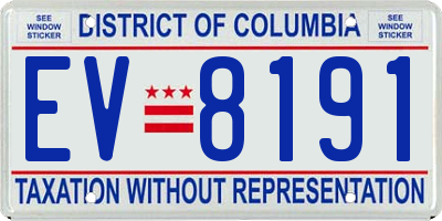 DC license plate EV8191
