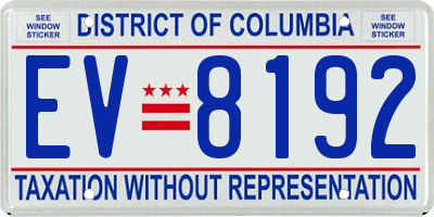 DC license plate EV8192