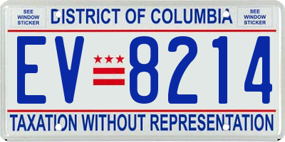 DC license plate EV8214