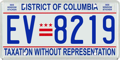 DC license plate EV8219