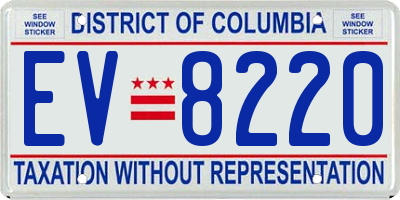 DC license plate EV8220