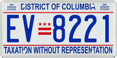DC license plate EV8221