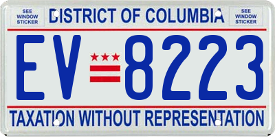DC license plate EV8223