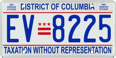 DC license plate EV8225