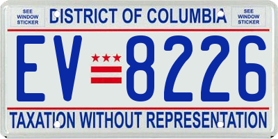 DC license plate EV8226