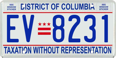 DC license plate EV8231