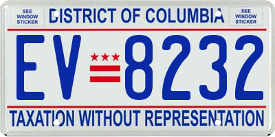 DC license plate EV8232