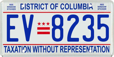 DC license plate EV8235