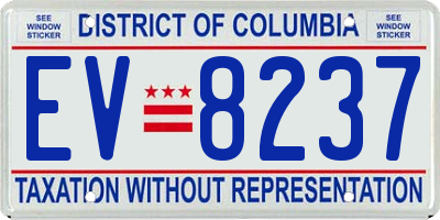 DC license plate EV8237