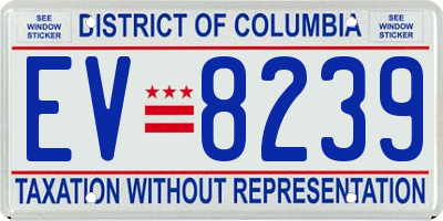 DC license plate EV8239
