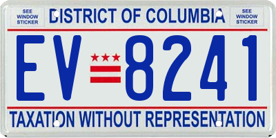 DC license plate EV8241