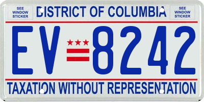 DC license plate EV8242