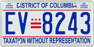 DC license plate EV8243