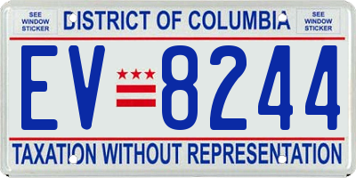 DC license plate EV8244