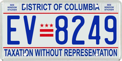 DC license plate EV8249