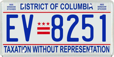DC license plate EV8251