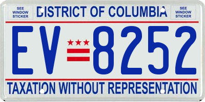 DC license plate EV8252