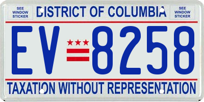 DC license plate EV8258