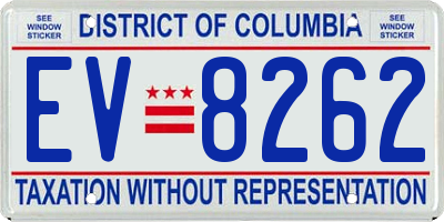 DC license plate EV8262