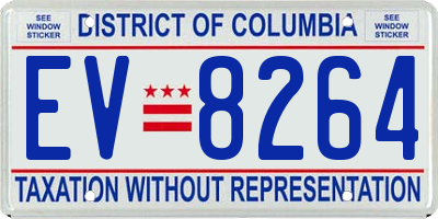 DC license plate EV8264