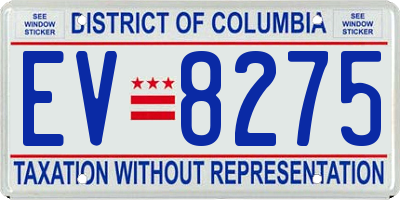 DC license plate EV8275