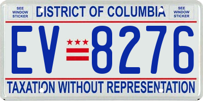 DC license plate EV8276