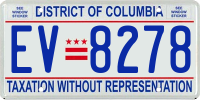 DC license plate EV8278