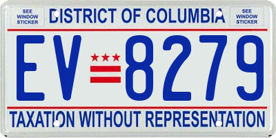 DC license plate EV8279