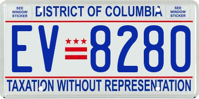 DC license plate EV8280