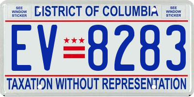 DC license plate EV8283