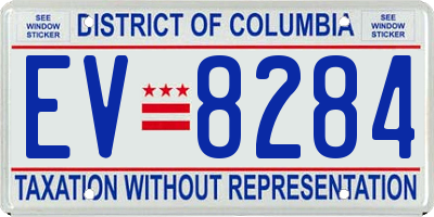 DC license plate EV8284