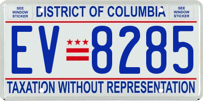 DC license plate EV8285