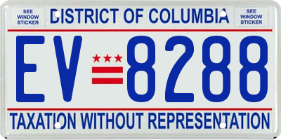 DC license plate EV8288