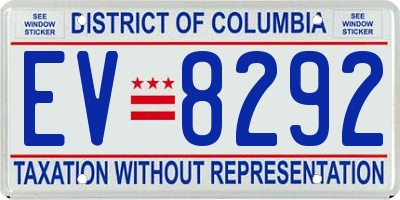 DC license plate EV8292