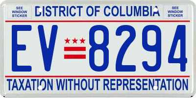 DC license plate EV8294