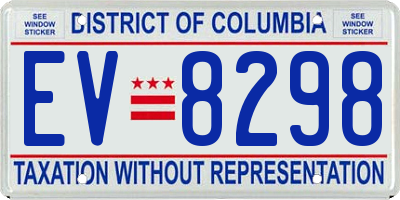 DC license plate EV8298