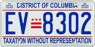 DC license plate EV8302